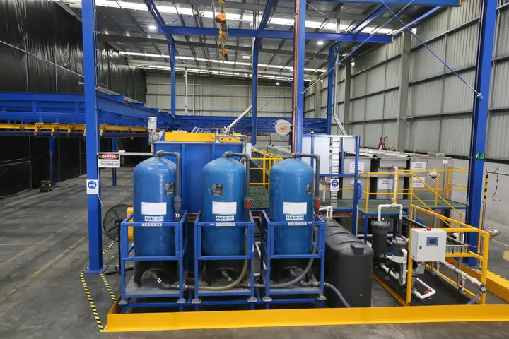 Industrial powder coating machinery setup